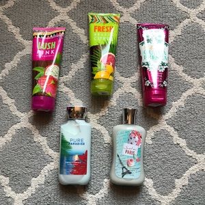 5 Bath and Body works items